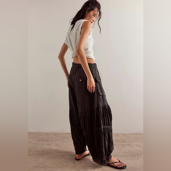 Free People Movement “Last Word” Parachute Pants – Washed Black (8468) 🖤✨ - Picture 1 of 7